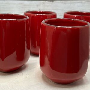 Southern Living At Home Cinnabar Set of 4 handleless pottery cups